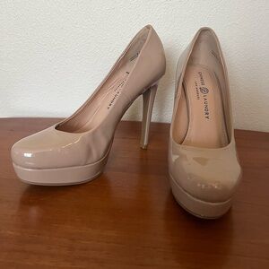 Beige High Heel Platform Pumps size 8.5